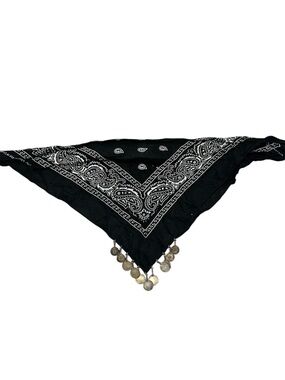 Vanessa Mooney Bandana Necklace Scarf Medallion Charm Red & Black Boho